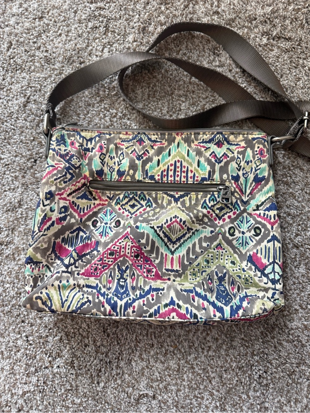 Sakroots Ikat-Print Crossbody in Navy, Teal & Pink - Picture 2 of 4